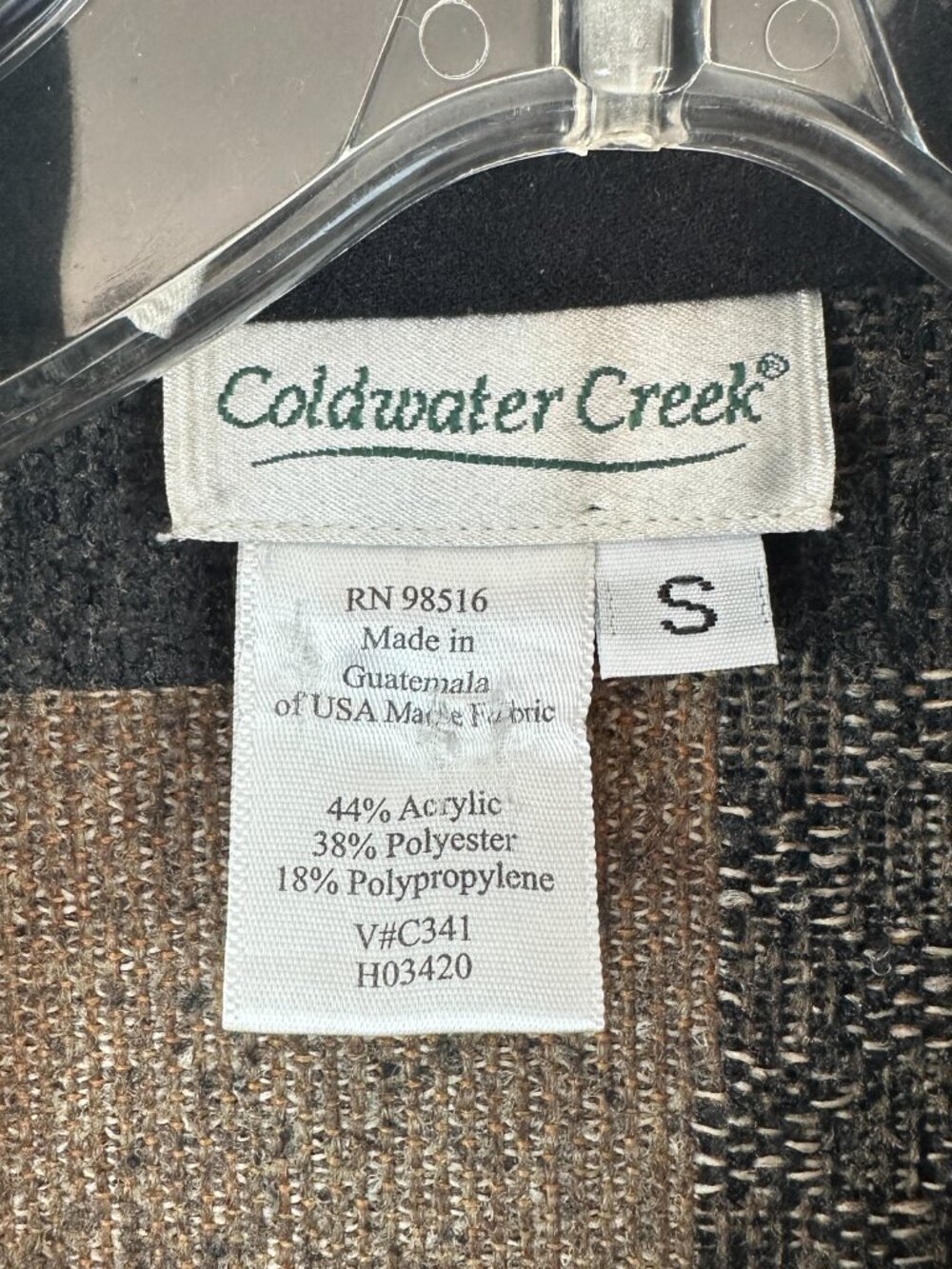 COLDWATER CREEK VINTAGE TAPESTRY FABRIC COLOR BLOCK LEAF PATCHWORK DESIGN SIZE S - Picture 2 of 9